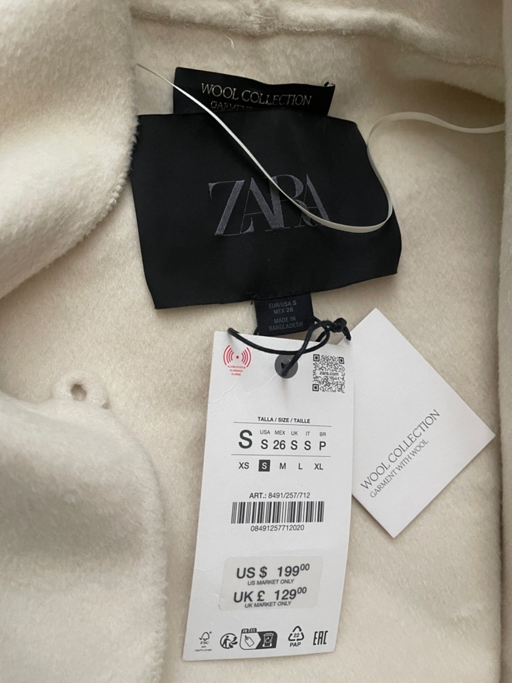 ZARA WOOL COLLECTION BLEND CAPE COAT - Picture 2 of 2